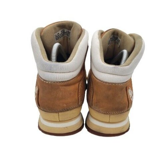 Timberland Mens Euro Dub Ankle Boots Beige Leather Lace Up Padded Collar Sz 8.5M - Picture 5 of 6